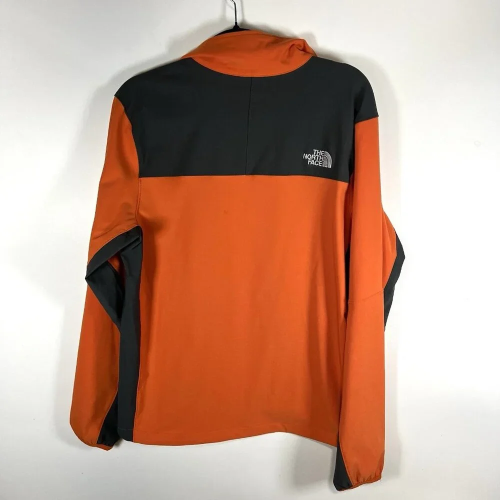 The North Face Softshell Full Zip Jacket Size medium Orange Dark Grey Outdoor
